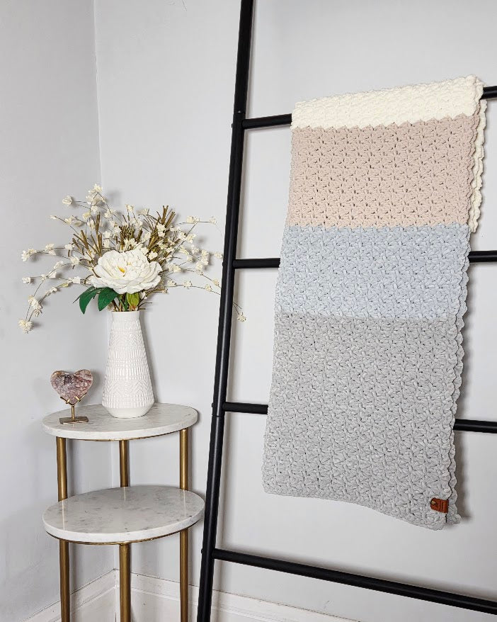 Coastal Handmade Super Soft Chenille Crochet Baby Blanket