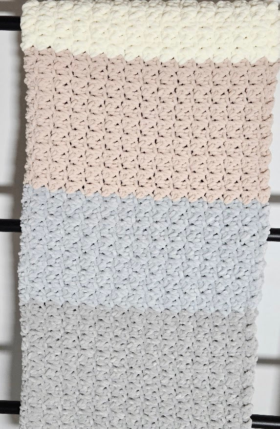 Coastal Handmade Super Soft Chenille Crochet Baby Blanket