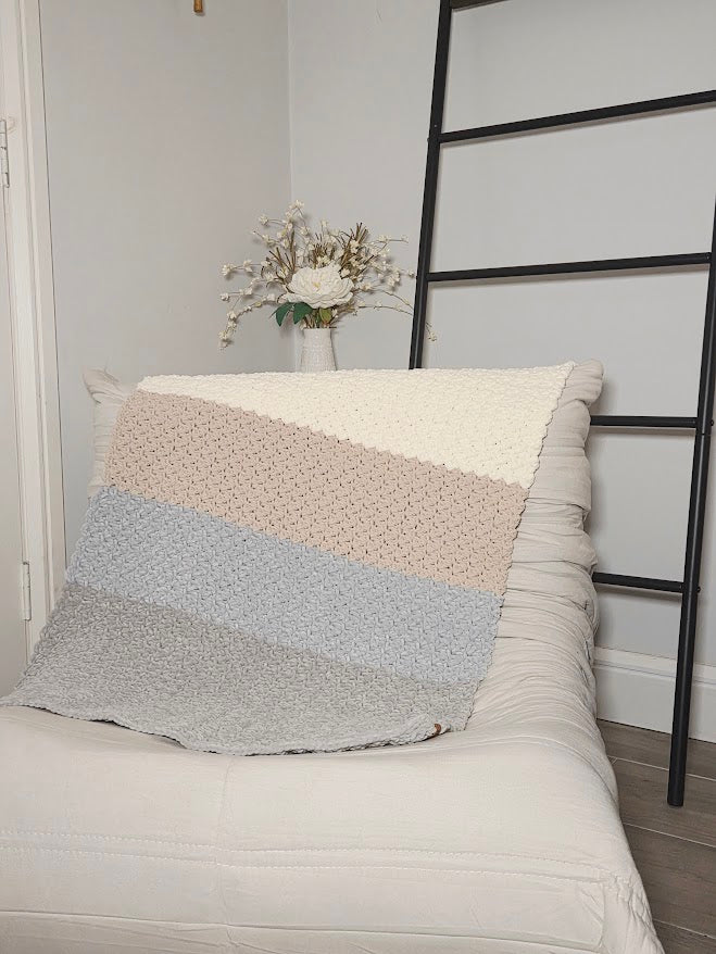 Coastal Handmade Super Soft Chenille Crochet Baby Blanket