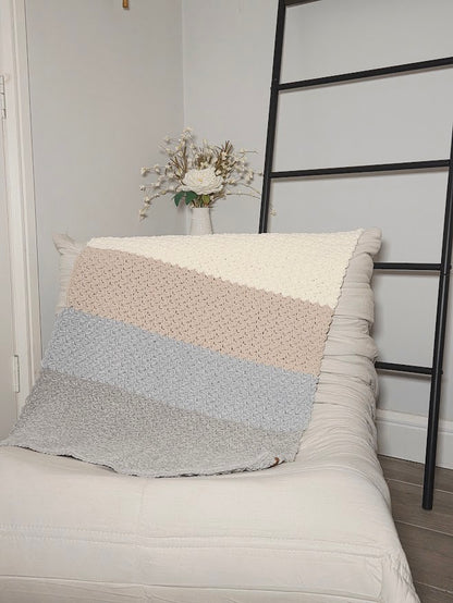 Coastal Handmade Super Soft Chenille Crochet Baby Blanket