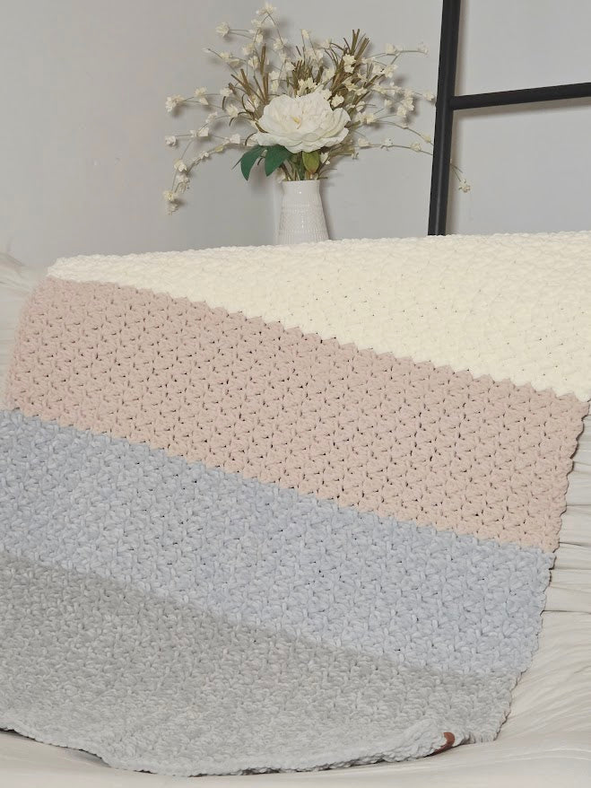 Coastal Handmade Super Soft Chenille Crochet Baby Blanket
