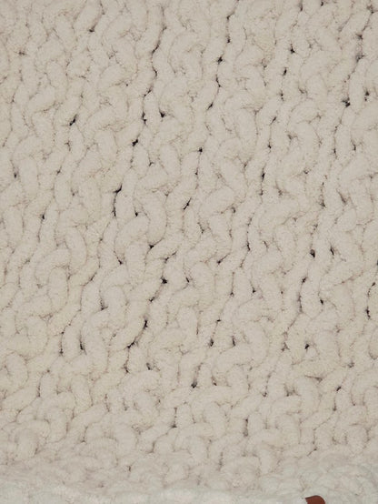 Cream/Beige Handmade Chunky Knit Baby Blanket